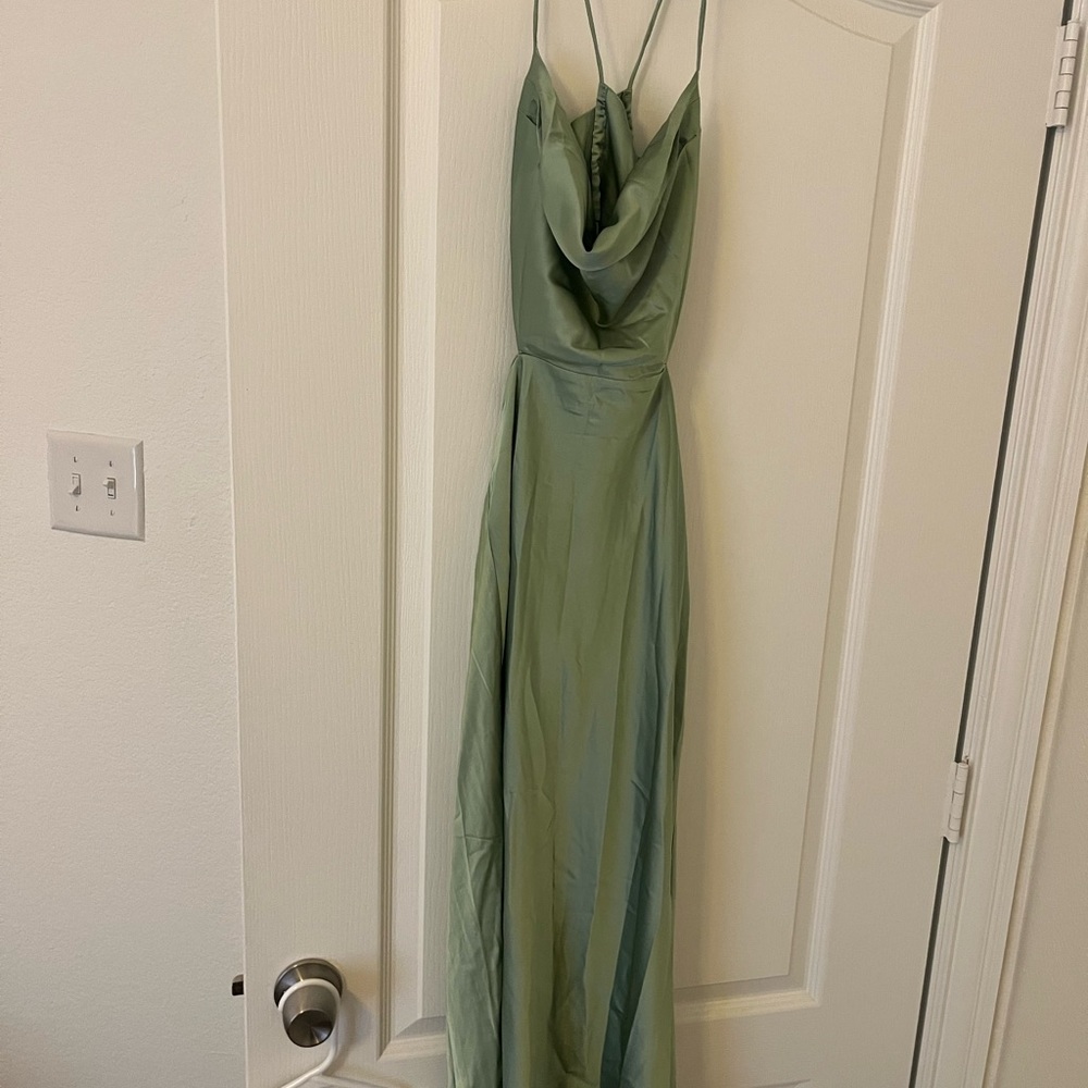 PAIGE Sage Green Backless Dress